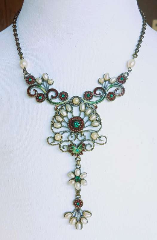Bohemian Victorian Style Bronze Statement Necklace