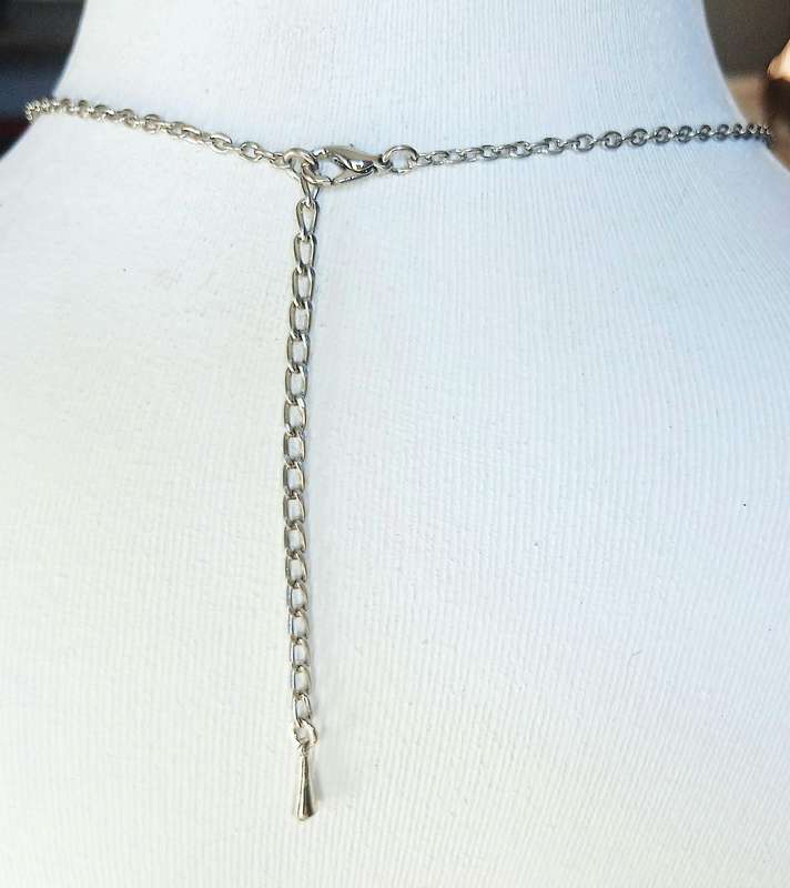 Exquisite Belle Époque Style Black Enamel & Ornate Silver-Tone Necklace