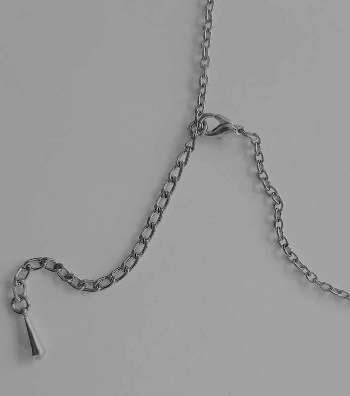 Belle Époque Style Necklace | Black Enamel & Ornate Silver-Tone Metalwork | Vintage Elegance