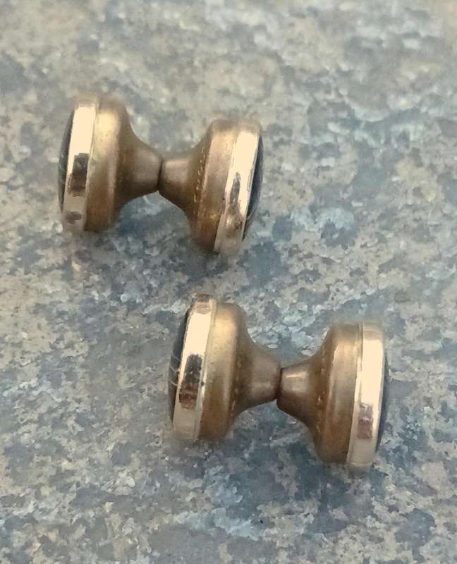 Rare Vintage 1930s Art Deco Stratton Gold-Tone Retractable Cufflinks with Simulated Onyx