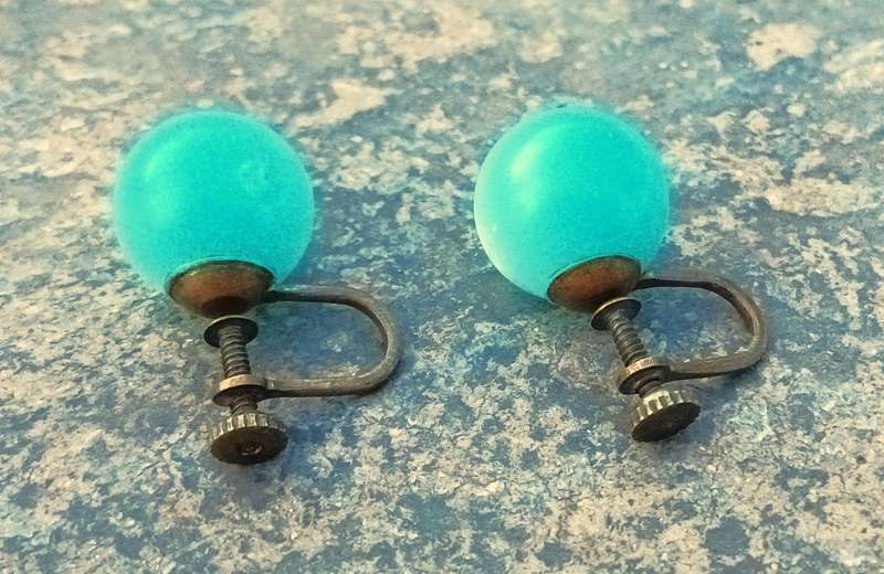 Job Lot of 3 Vintage Screw-Back Earrings | Amethyst, Onyx & Blue Glass Styles