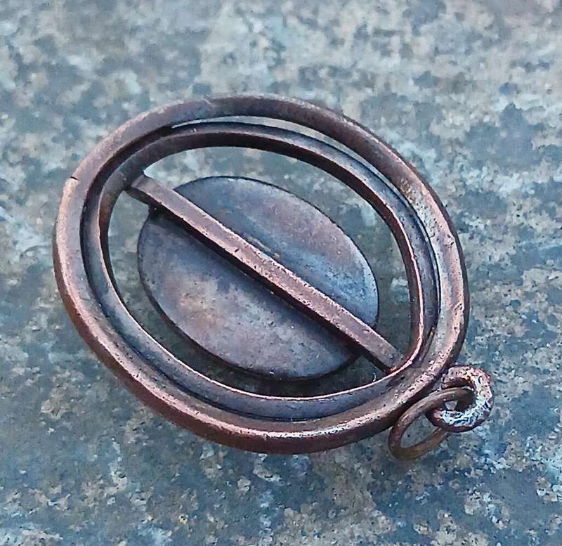 Handcrafted Vintage Copper & Natural Turquoise Pendant - Rustic & Grounding Charm