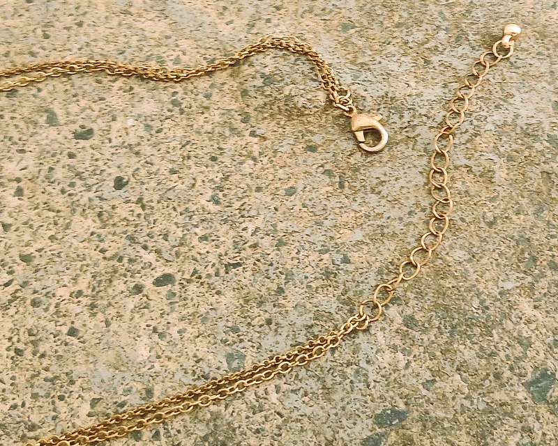 Vintage Gold-Tone Double Strand Necklace with Sparkling Moon Pendant