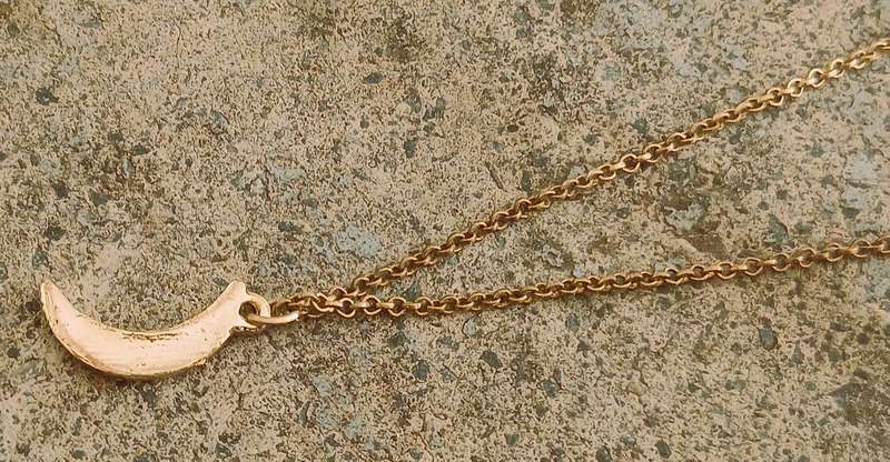 Vintage Gold-Tone Double Strand Necklace with Sparkling Moon Pendant