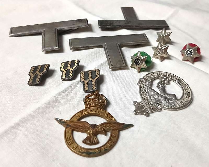 Job Lot of British Militaria & Insignia | Toye & Co London Bars, RAF Badge, Pins & Emblems