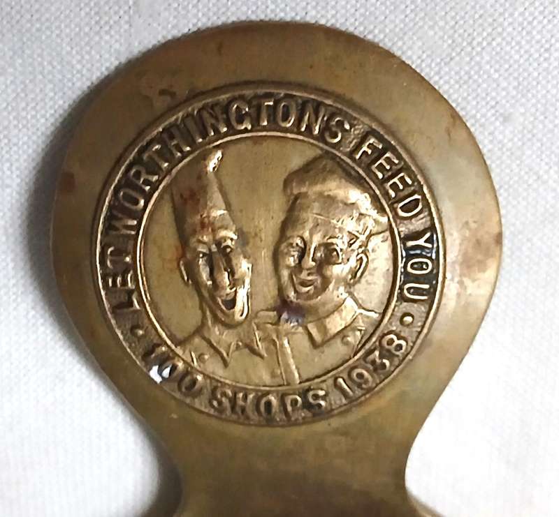 Rare Vintage 1938 Worthington's 'Sam & Pete' Brass Tea Caddy Spoon