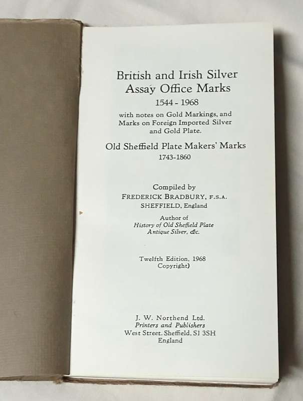 Essential Vintage Reference: Frederick Bradbury's Guide to British & Irish Silver Marks (1968)
