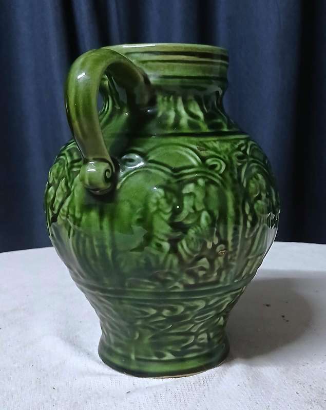 Charming Vintage German/Austrian Folk Art Embossed Ceramic Jug / Pitcher