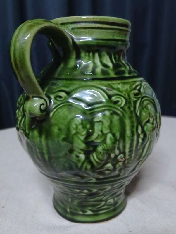 Charming Vintage German/Austrian Folk Art Embossed Ceramic Jug / Pitcher