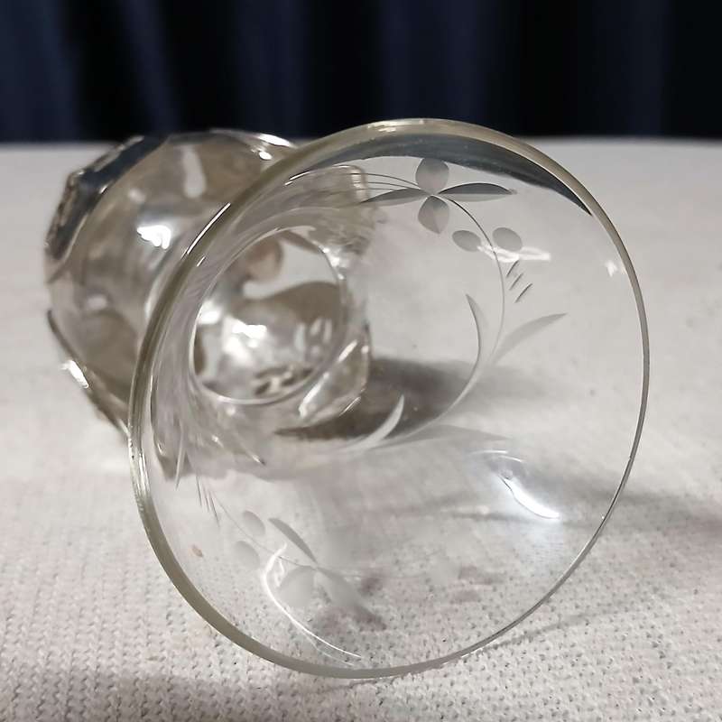 Elegant Vintage German Genuine Hand-cut Crystal Bud Vase with Ornate Silver-Plated Holder