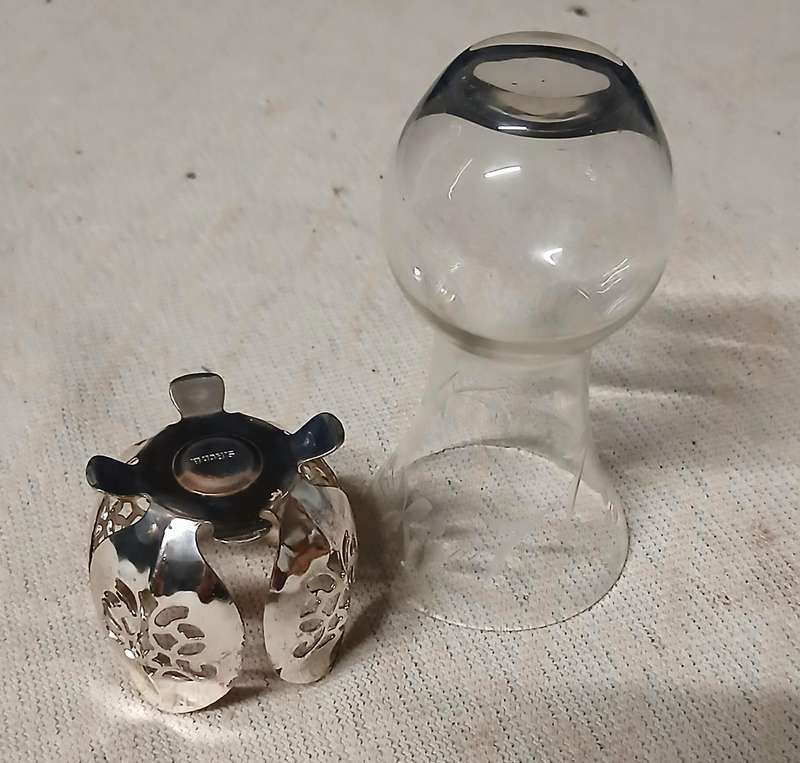 Elegant Vintage German Genuine Hand-cut Crystal Bud Vase with Ornate Silver-Plated Holder