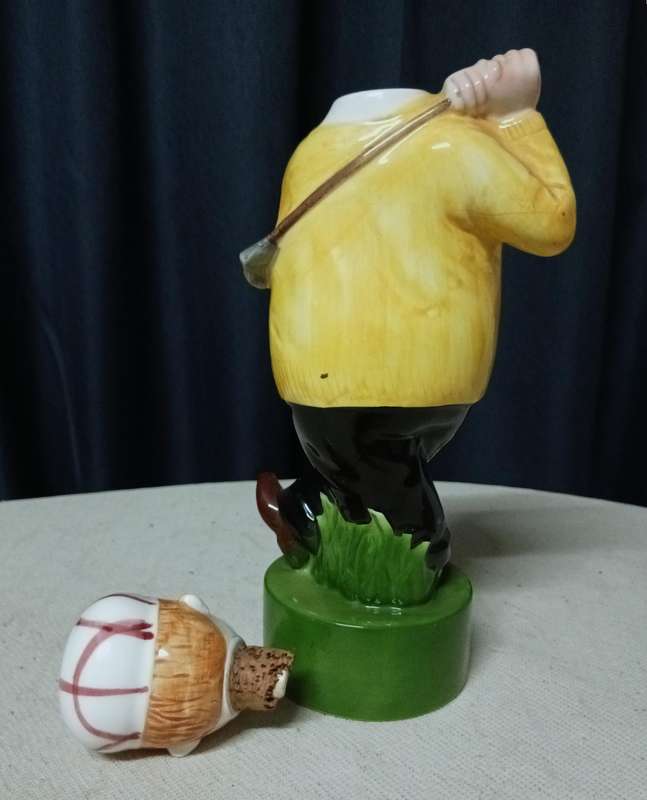Vintage Ceramic Golfer Figural Decanter - "Golf Is My Handicap"
