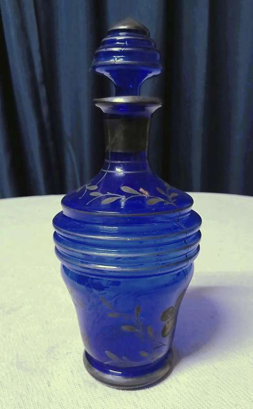 Exquisite Vintage Venetian Cobalt Blue Gilded Decanter  A Jewel for Your Collection