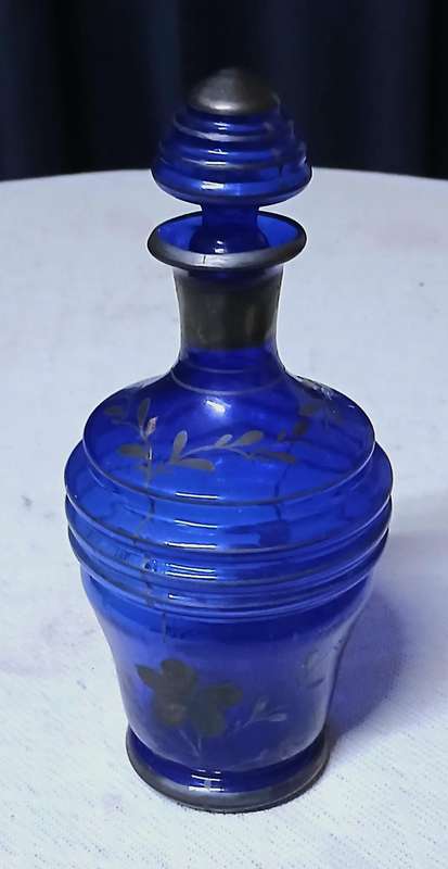 Exquisite Vintage Venetian Cobalt Blue Gilded Decanter  A Jewel for Your Collection