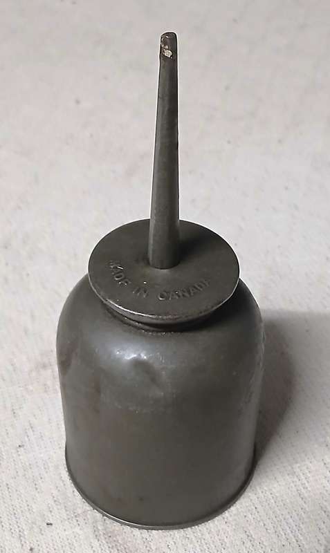 Vintage "Made in Canada" Metal Oil Can  Rustic Industrial Charm for Collectors