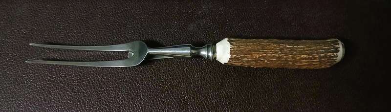 Vintage Priestley & Moore Antler Handle Carving Set - Sheffield, England c1950/60