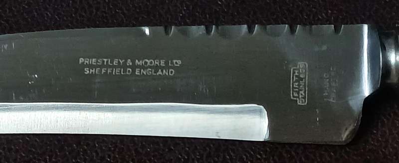 Vintage Priestley & Moore Antler Handle Carving Set - Sheffield, England c1950/60
