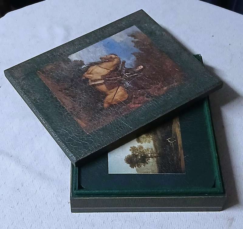 Exquisite Handcrafted Vintage-Style Tablemat Set with Matching Box