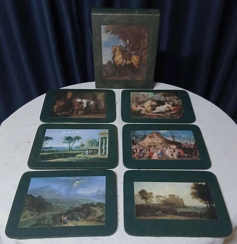 Exquisite Handcrafted Vintage-Style Tablemat Set with Matching Box