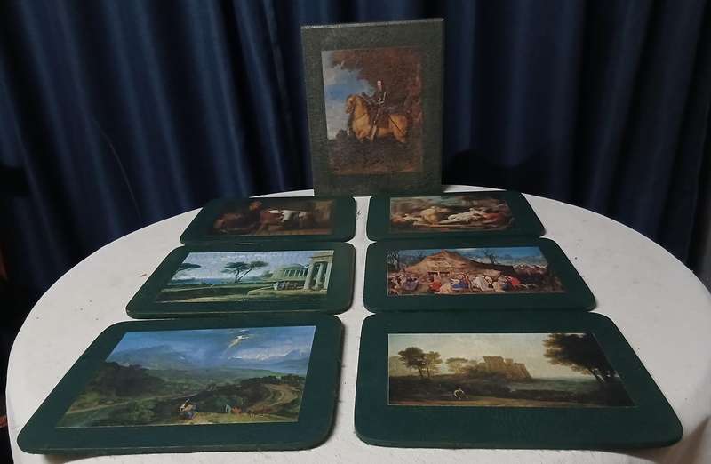 Exquisite Handcrafted Vintage-Style Tablemat Set with Matching Box