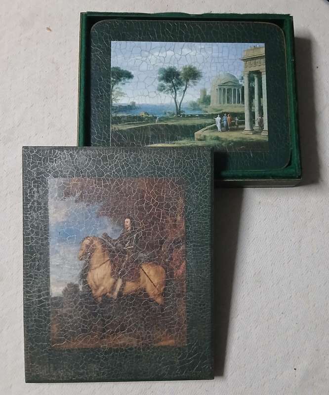 Exquisite Handcrafted Vintage-Style Tablemat Set with Matching Box