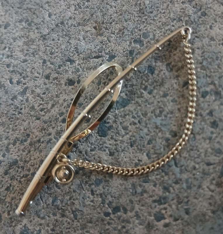 Vintage Gold-Tone Stratton Imitation Fishing Rod Tie Clip - Made in England