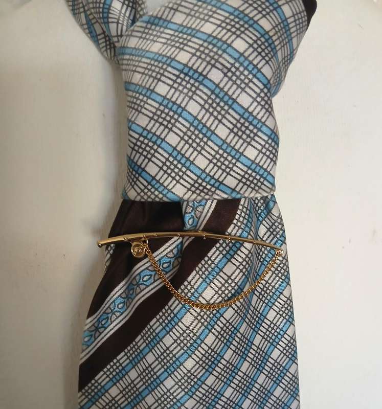 Vintage Gold-Tone Stratton Imitation Fishing Rod Tie Clip - Made in England
