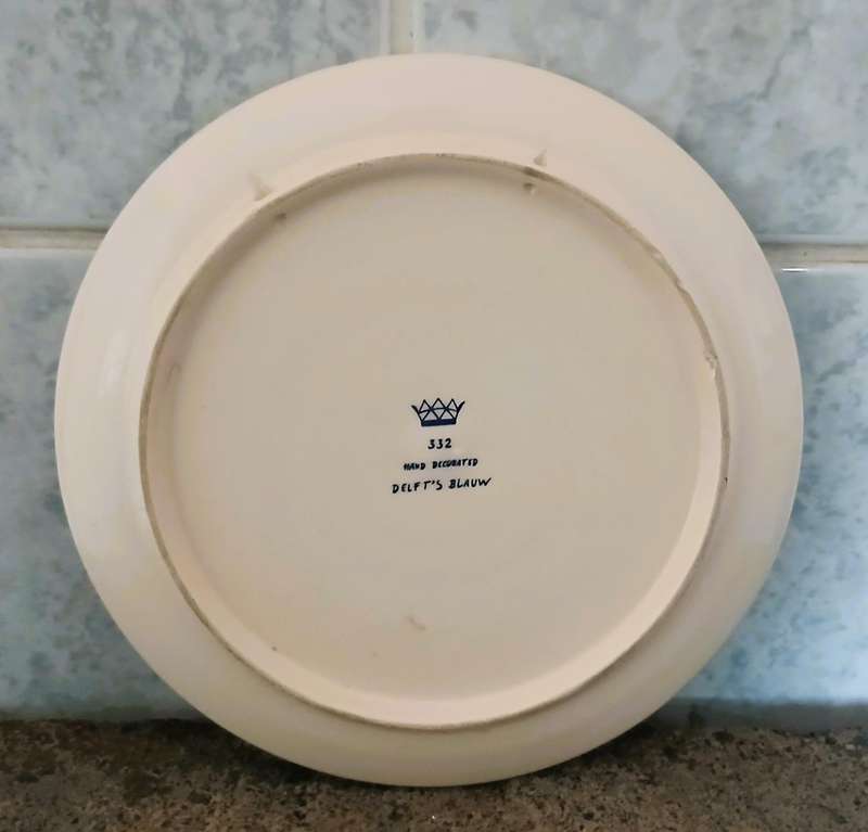 Vintage Delft-Style Decorative Plate  Classic Windmill Scene