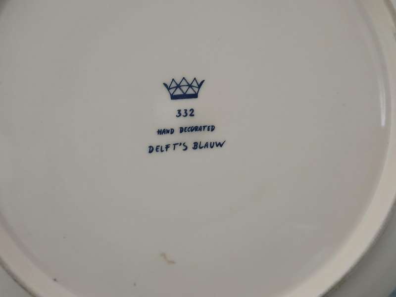 Vintage Delft-Style Decorative Plate  Classic Windmill Scene