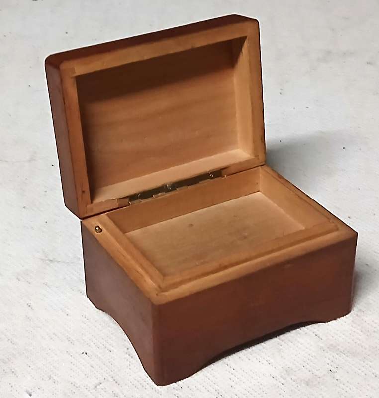 Vintage Reuge Wooden Music Box with Alpine Scene - Made in Switzerland (c. 1950s-1960s)
