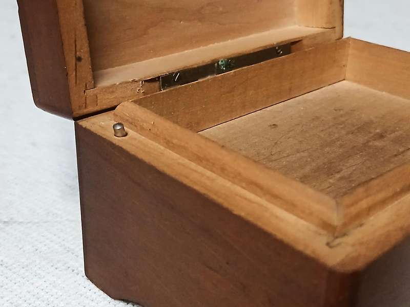 Vintage Reuge Wooden Music Box with Alpine Scene - Made in Switzerland (c. 1950s-1960s)