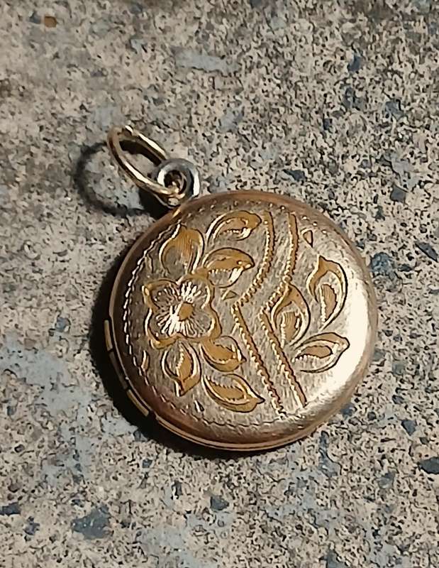 Vintage 14k Gold Filled Locket with Art Nouveau Revival Engraving