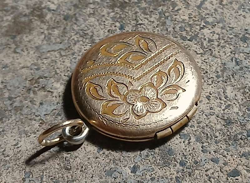 Vintage 14k Gold Filled Locket with Art Nouveau Revival Engraving
