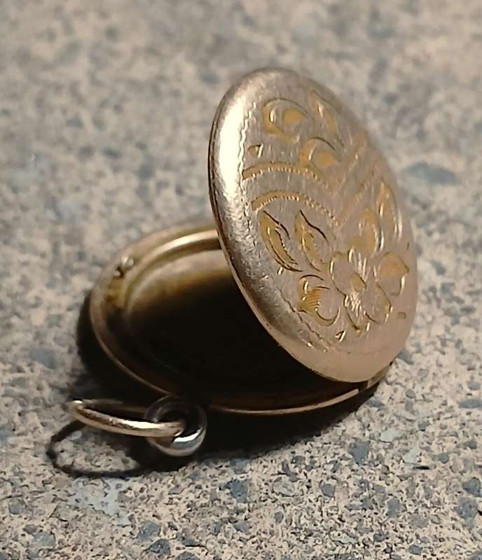 Vintage 14k Gold Filled Locket with Art Nouveau Revival Engraving