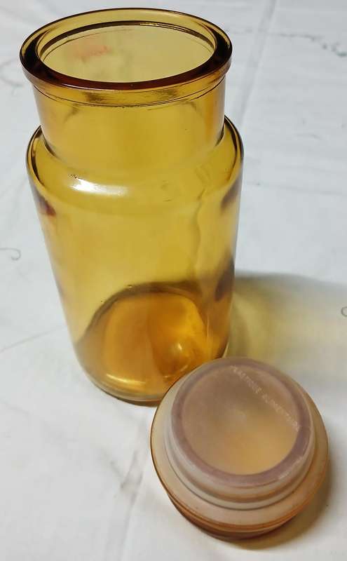 Set of 3 Vintage Empoli-Style Amber Glass Storage Jars - Made in Italy