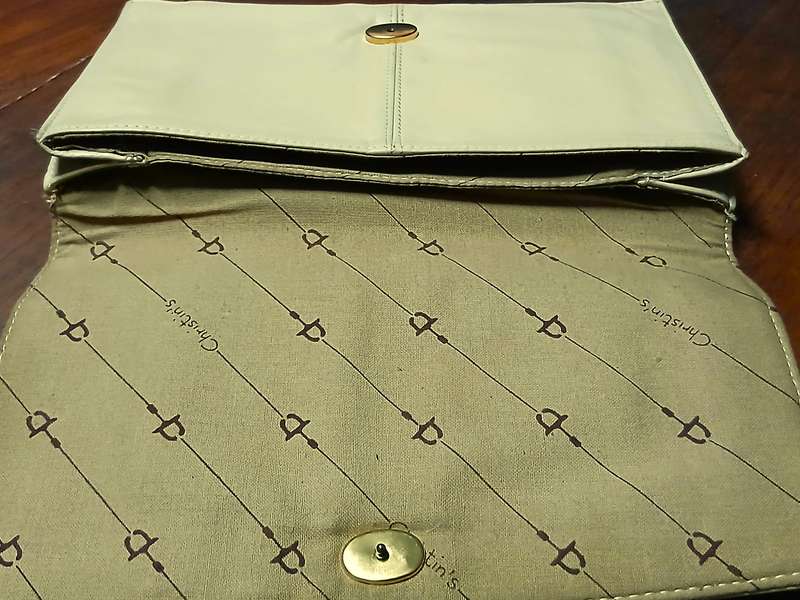 Vintage 1970s Christin Genuine Leather Clutch Bag - Cream Coloured & South African Crafted
