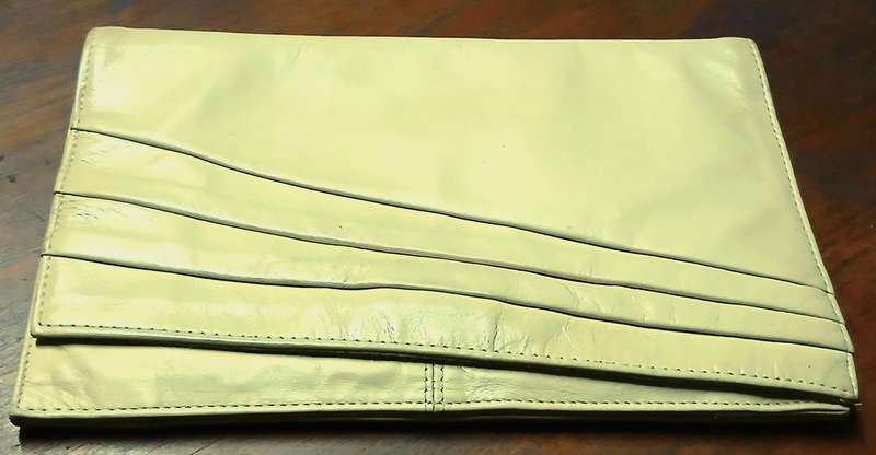 Vintage 1970s Christin Genuine Leather Clutch Bag - Cream Coloured & South African Crafted