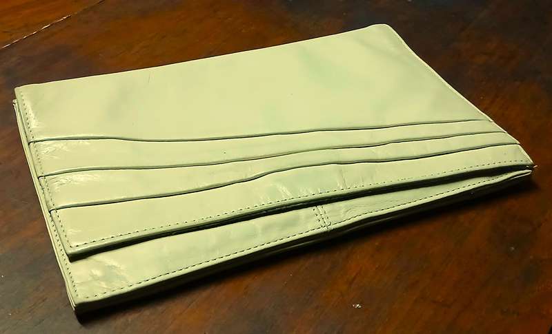 Vintage 1970s Christin Genuine Leather Clutch Bag - Cream Coloured & South African Crafted