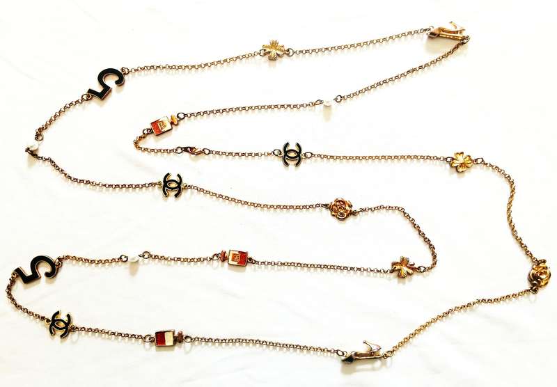 Coco Chanel Inspired Sautoir Necklace with Iconic Charms & Versatile Length