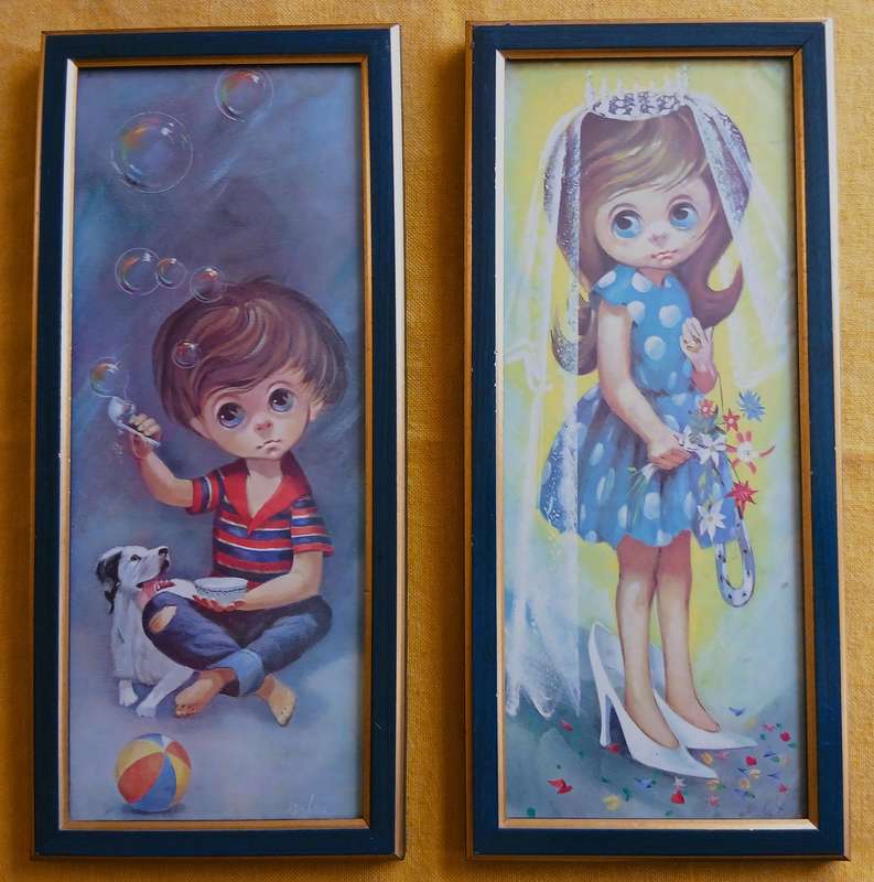 Charming Vintage D Golding 'Moppets' Prints - Pair of 1960s Framed Art