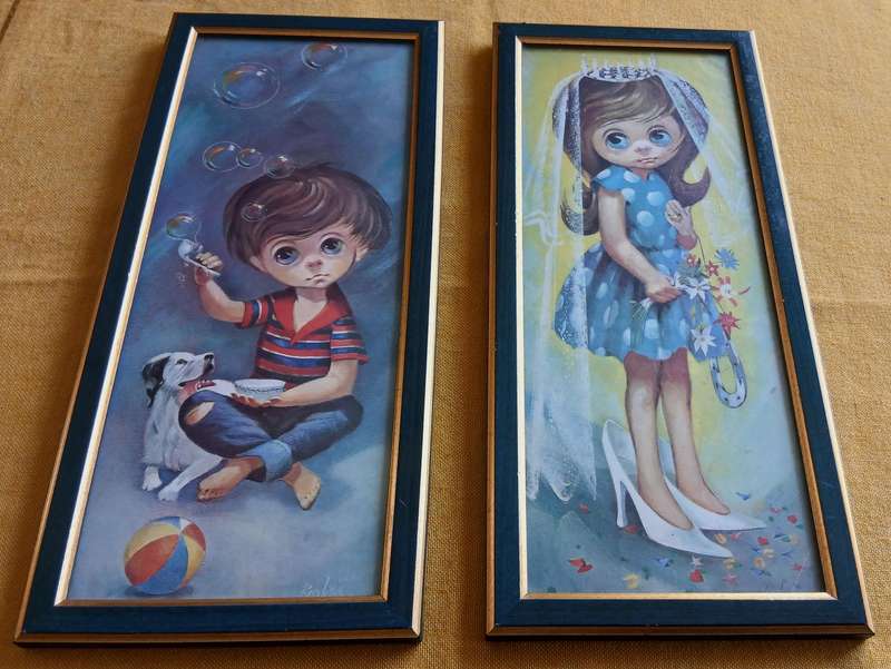 Charming Vintage D Golding 'Moppets' Prints - Pair of 1960s Framed Art