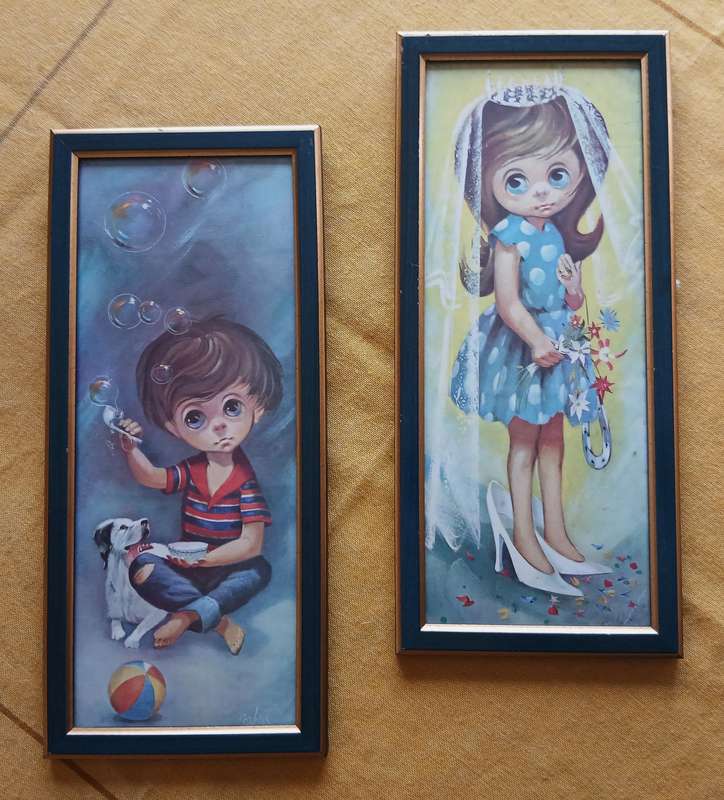 Charming Vintage D Golding 'Moppets' Prints - Pair of 1960s Framed Art