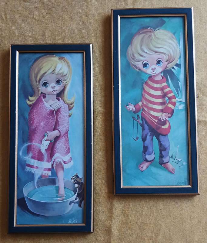 Charming Vintage D Golding 'Moppets' Prints - 1960s Framed Art