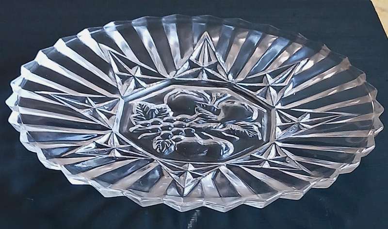 Vintage Federal Glass 'Pioneer Pattern' Clear Glass Plate
