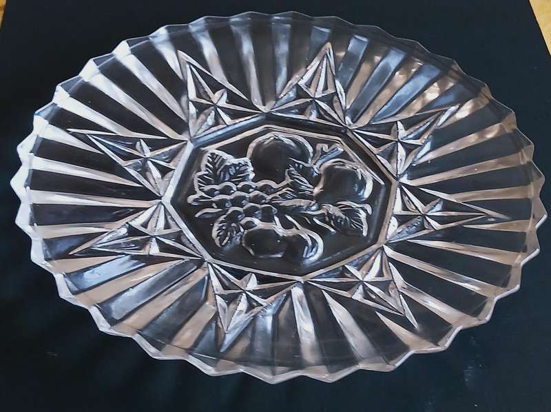 Vintage Federal Glass 'Pioneer Pattern' Clear Glass Plate