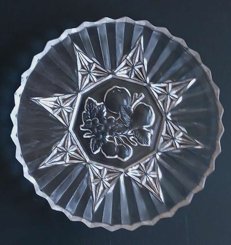 Vintage Federal Glass 'Pioneer Pattern' Clear Glass Plate