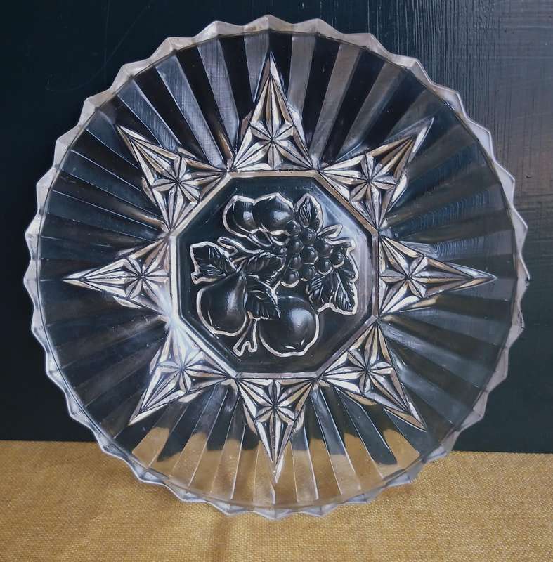 Vintage Federal Glass 'Pioneer Pattern' Clear Glass Plate