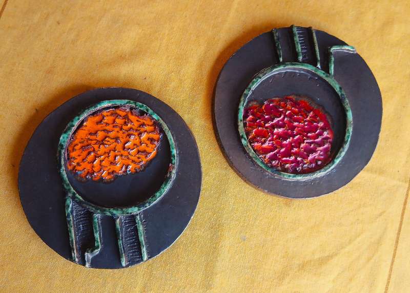 Iconic 70s/80s South African Retro Ceramic Wall Art - Abstract Discs by Buxi