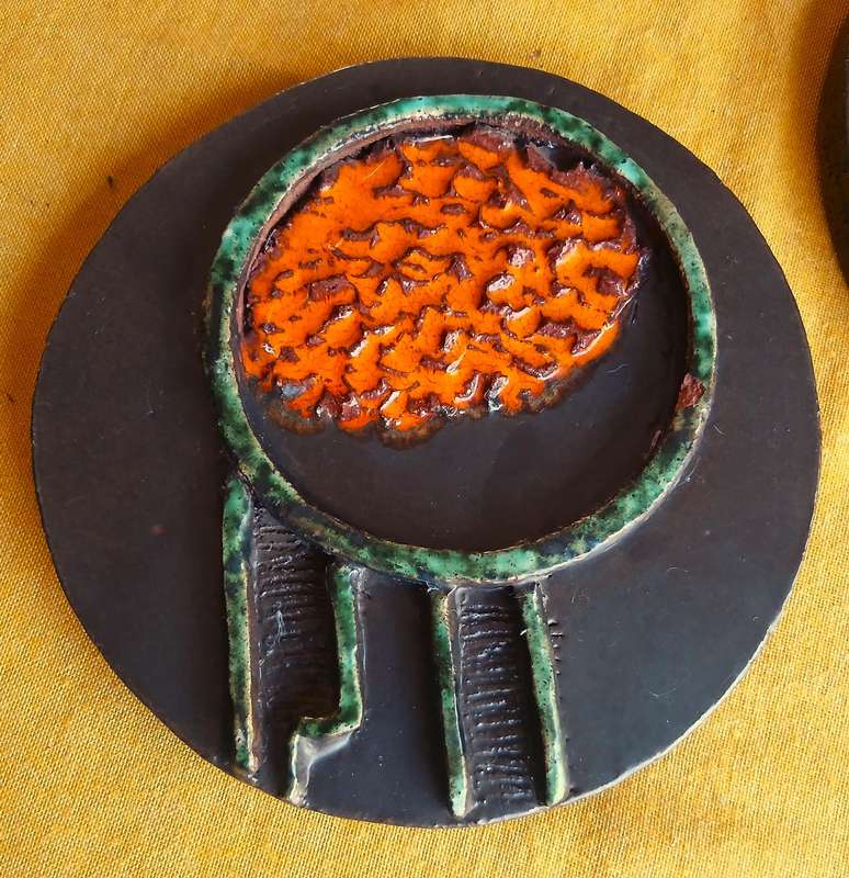 Iconic 70s/80s South African Retro Ceramic Wall Art - Abstract Discs by Buxi