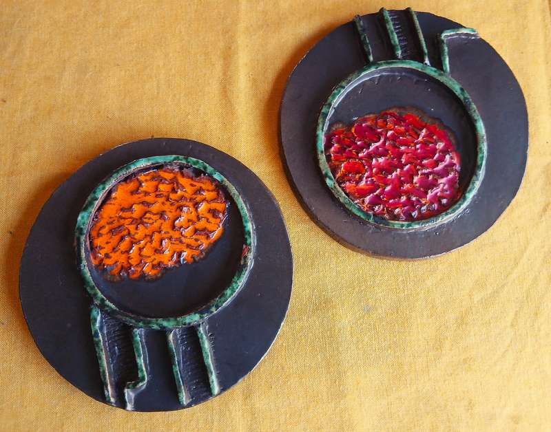 Iconic 70s/80s South African Retro Ceramic Wall Art - Abstract Discs by Buxi